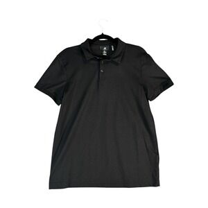 H&M Mens Coolmax Slim Fit Black Short Sleeve Polo Shirt Size Large